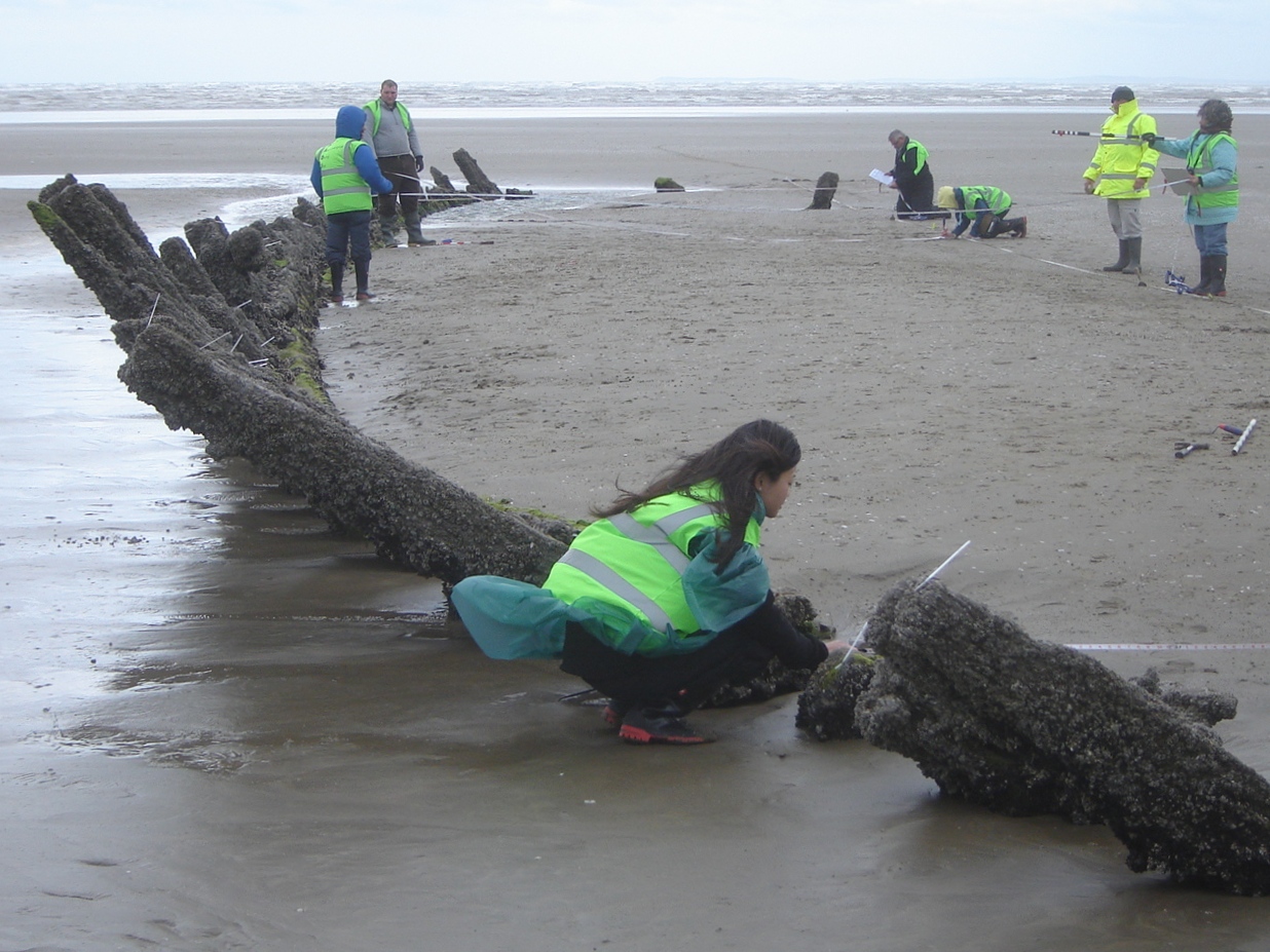 Surveying on Cefn Sidan Sands in 2013